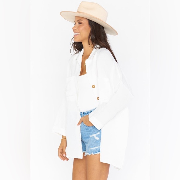 Show Me Your Mumu John’s button down shirt white linen - Picture 8 of 15